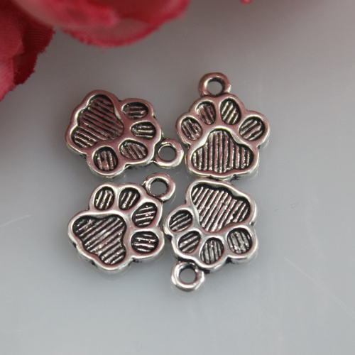 200 Pieces Antiqued Animal Paw Prints Charms Pendants for Jewelry Making DIY 15x12MM