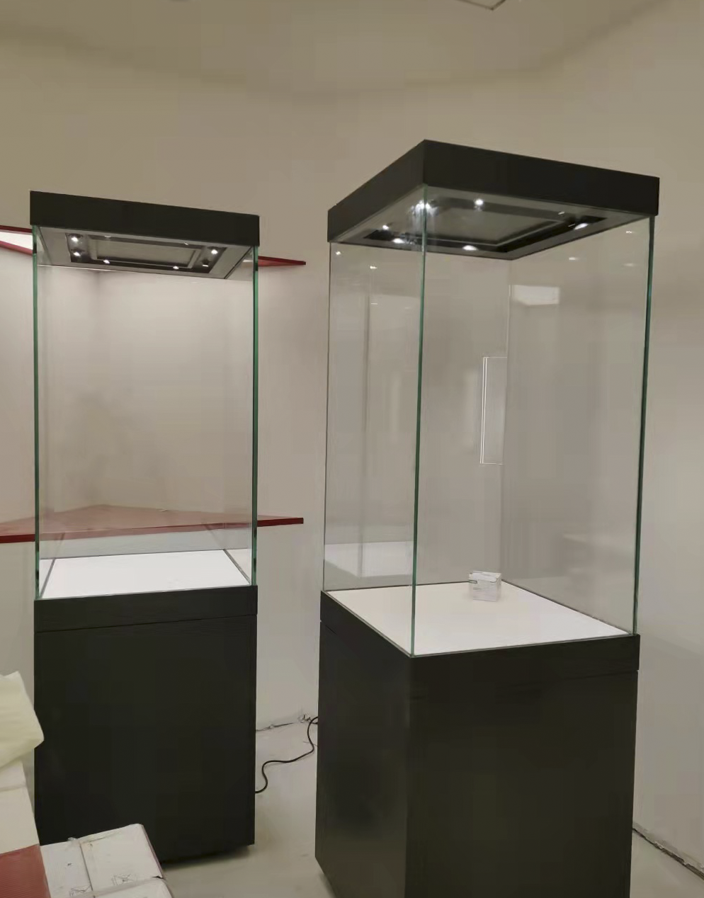 Museum Display Showcase Small Glass Corner Curio Cabinet