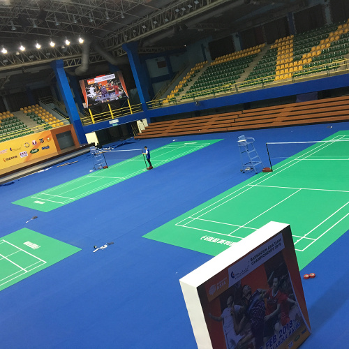 PVC badminton floor mat with BWF