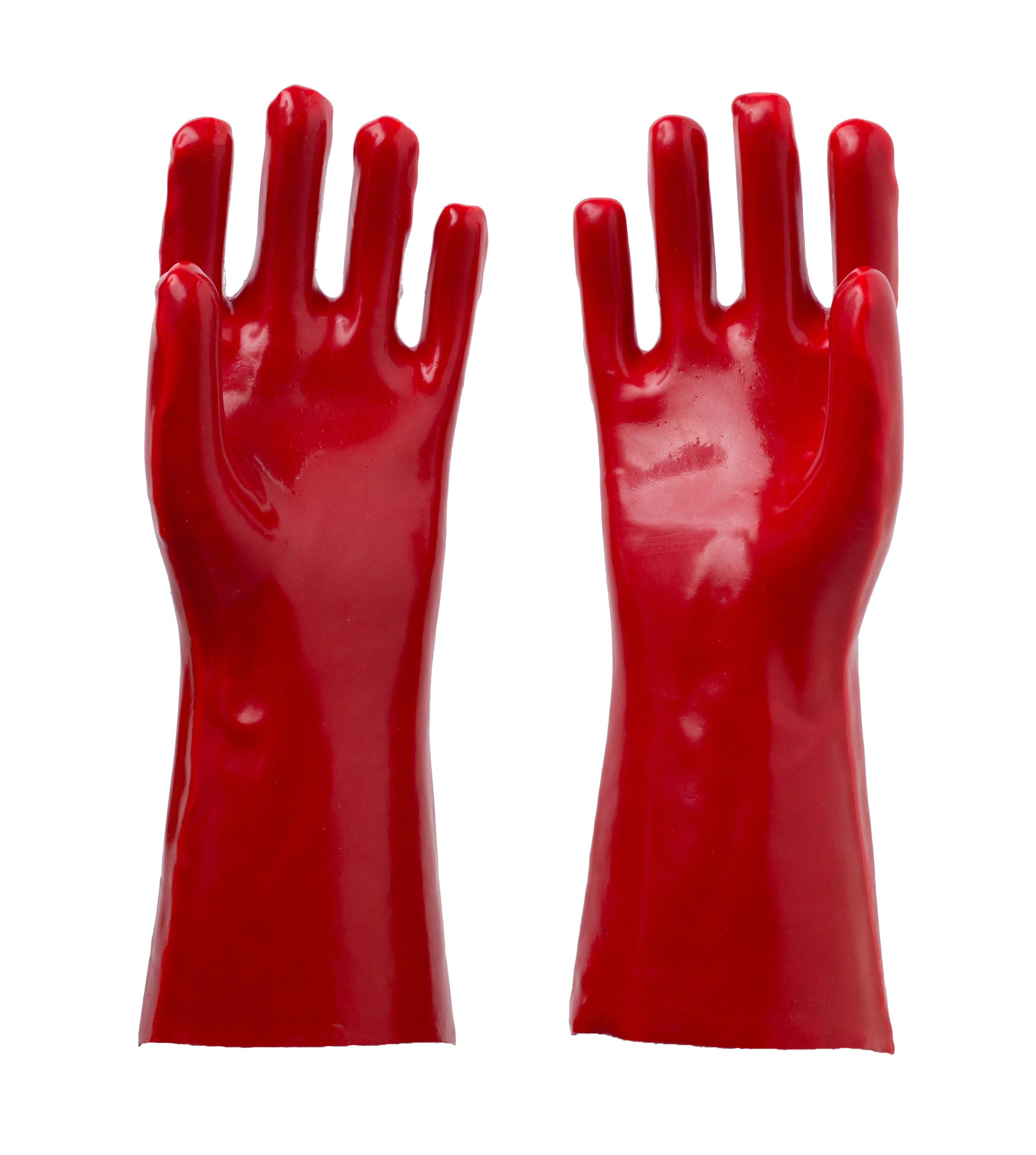 Guantes recubiertos de PVC rojo Linking de algodón