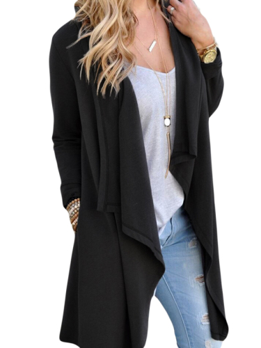 Female Fashion Spring Autumn Long Sleeve Cardigan Dust Coat