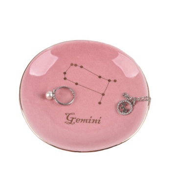 Modern Round Sagittarius Jewelry Tray - Ceramic Zodiac Sign Trinket Dish