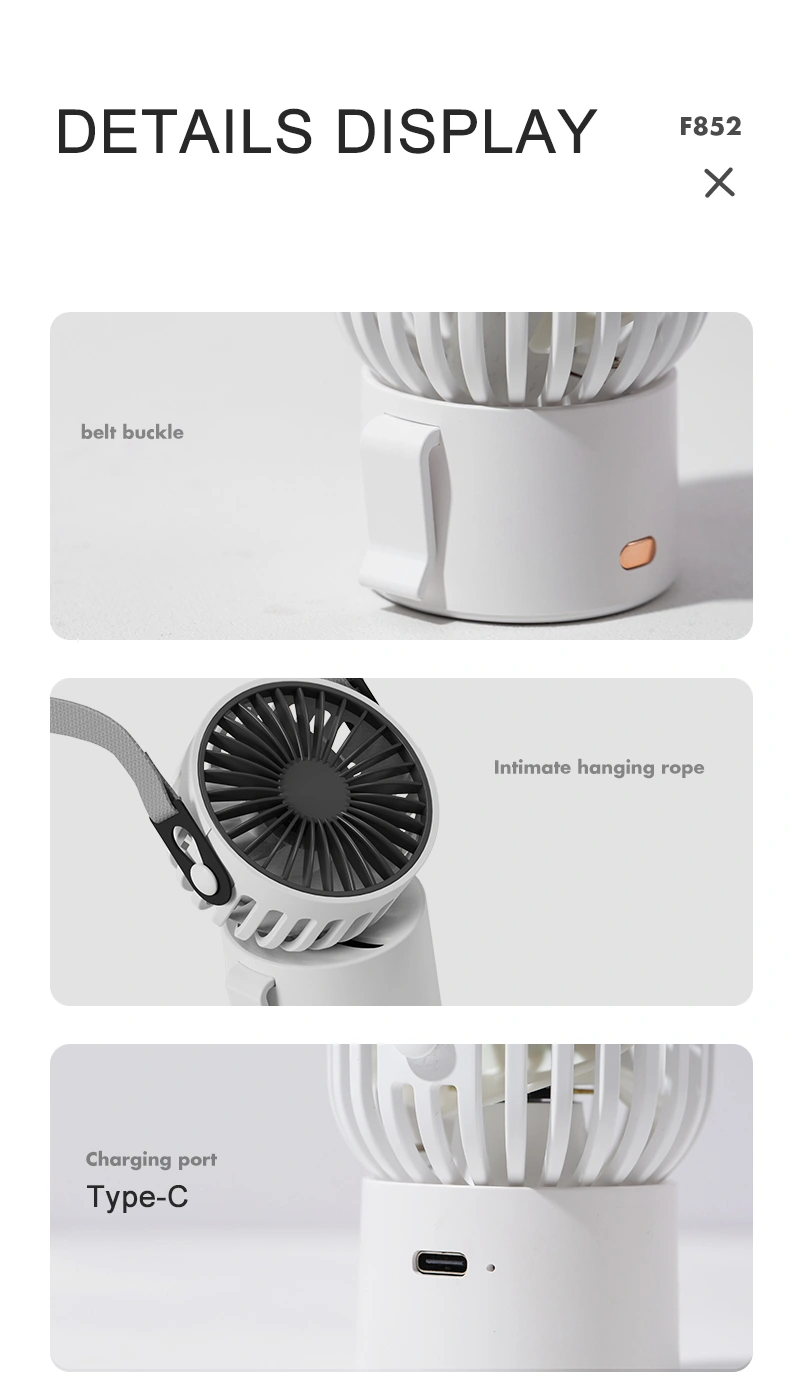 2021 Hanging Neck USB Fan Portable Mini Fan USB Rechargeable Cooling Hands-Free Hanging Neck Band Fan for Outdoor Traveling