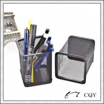 metal mesh square desk pencil cup