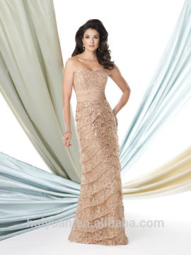 gold strapless lace layered mother bride plus size ball gowns