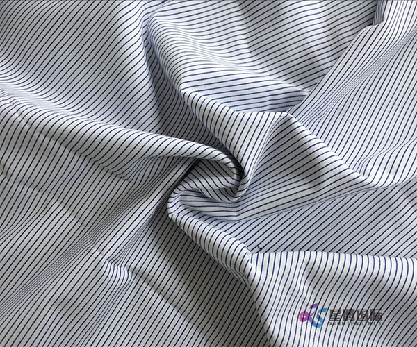 Pinstripe Polyester Blend Plain Fabric