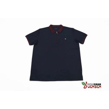 Men's Polo With Zipper And Jacquard Collar