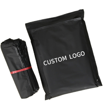 Custom Frosted Poly Bags Bundles with Black Zipper for Apparel Packaging