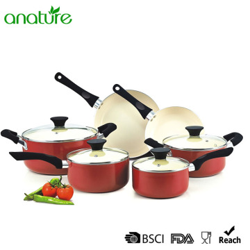 Pressed Ceramic Bakelite Handle Cookware set