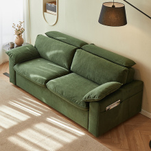 High Quality Flannel Sofa Hide a Bed: Green Sofa with Mattress for Bedroom