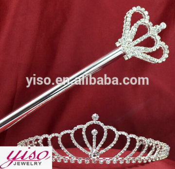 hot selling rhinestone birthday tiara & wand set