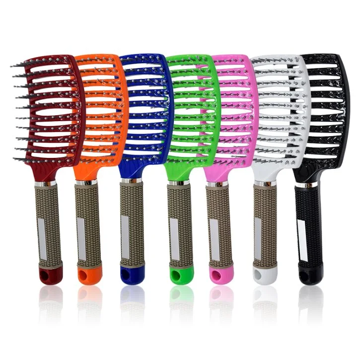 Multiple Colors Hair Scalp Massage Comb Bristle Nylon Hairbrush Curly Detangling Hair Brush for Women