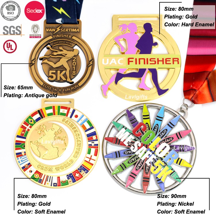 Hot Sale Custom Metal Enamel 3D Map Sports Day Medals