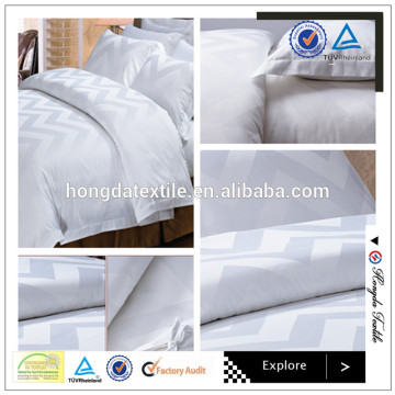 Hotel sateen stripe 100% cotton fabric bedding set