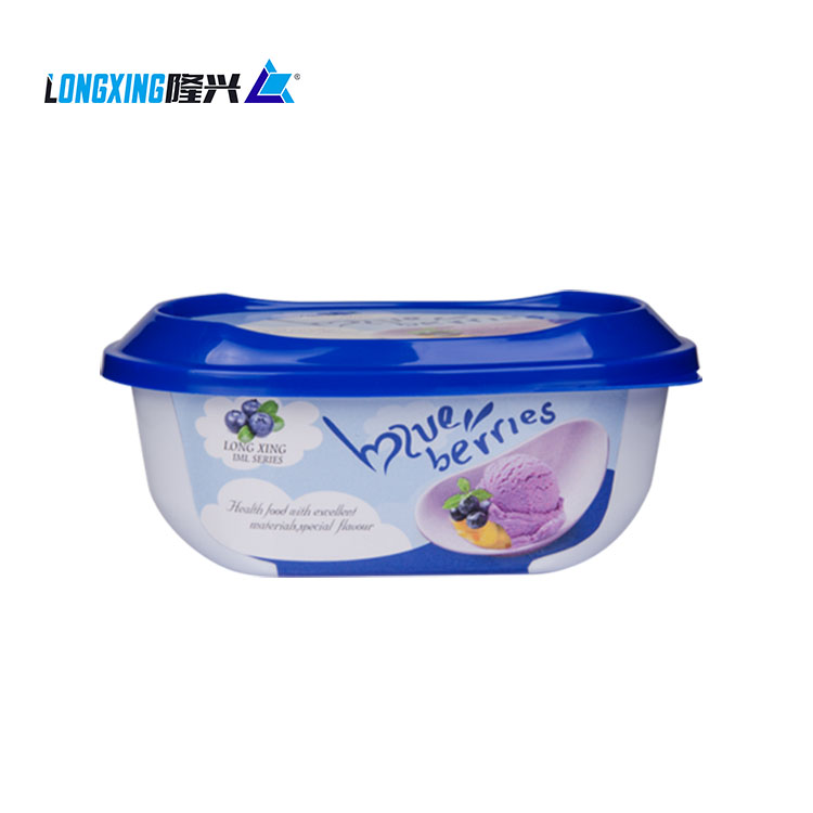 350cc Ice Cream Cup PP IML Container Food Packaging  with spoon and lid