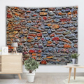 Bakstenen muur Tapestry kleurrijk stenen Tapestry muur opknoping Vintage Tapestry Polyester Print voor woonkamer slaapkamer Home slaapzaal december