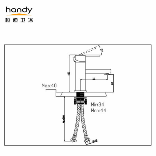 Lavabo cuadrado moderno grifo de agua fría y caliente