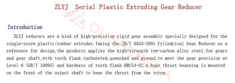 pengurang kotak gear berkelajuan tinggi untuk extruder plastik