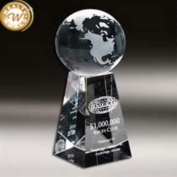 Low price professional crystal glass trophy glass blank award