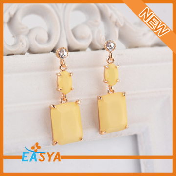 New Yellow Resin Stone Earring Jewelry