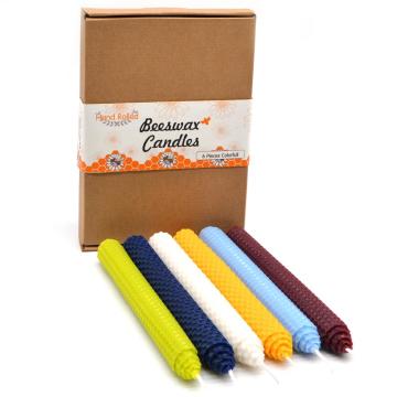 Hand Rolled Colored Honeycomb Beeswax Candles