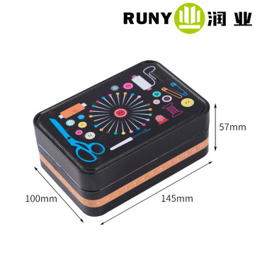 Square iron box for needle and thread