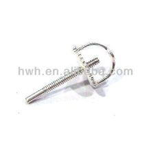 Silver Anti-Allergic Earring H1209/L 6mm Diameter Screw Post & Screw Back