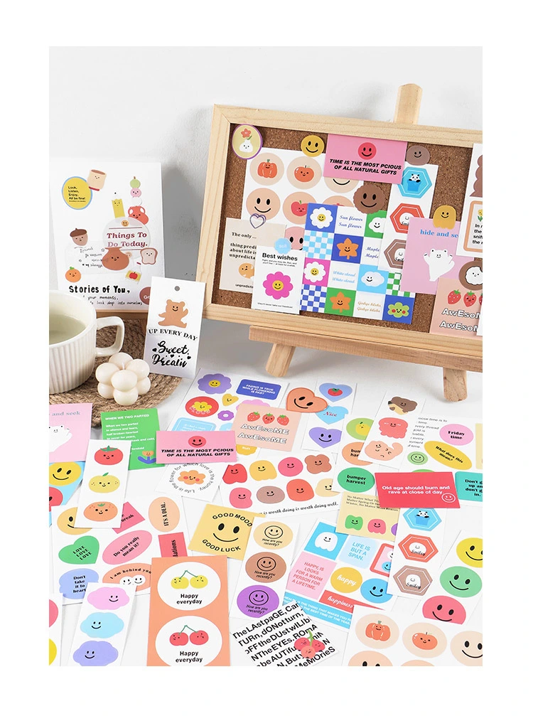 Cartoon Smile Paper Sticker for Decorating