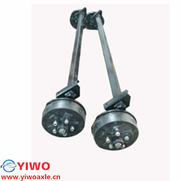 Braked rubber torsion axle