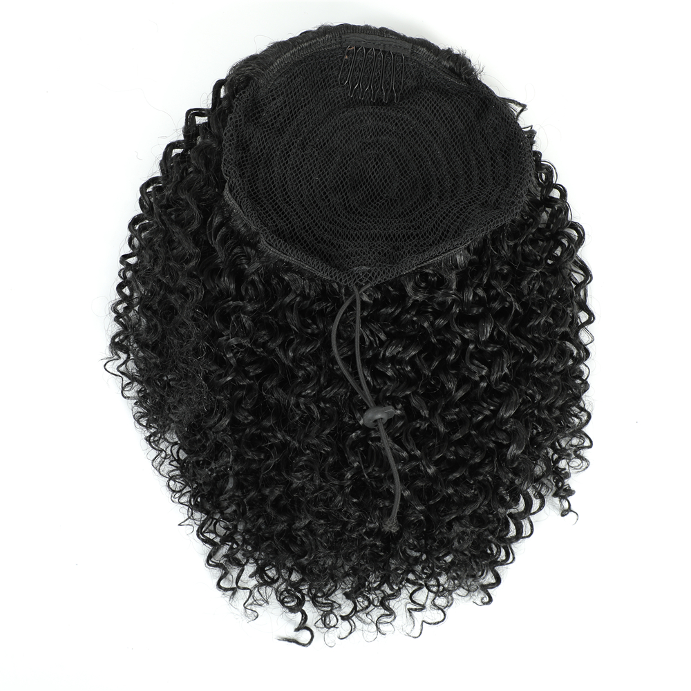 MYZYR Synthetic Puff Afro Short Kinky Curly Chignon Hair Bun Drawstring Ponytail Wrap Hairpiece Fake Hair Extensions