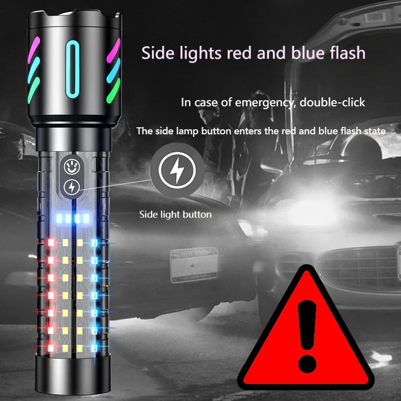 5-Mode Tactical LED Handheld Flashlight with Adjustable Focus