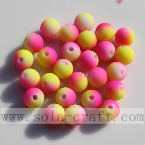 Colorful Rainbow Dual Solid Color Jewelry Acrylic Beads