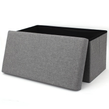 Customized Factory Wholesale Modern Living Room Faux Linen Foldable Storage Ottomans