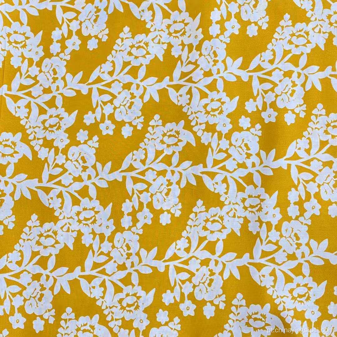 Popular 45s tecida 100%Rayon Vibrane Floral Impresso Fabric