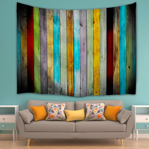 Vintage Planks Tapestry Wall Hanging Colorful Vertical Striped Wooden Board Wall Tapestry for Livingroom Bedroom Dorm Home Decor