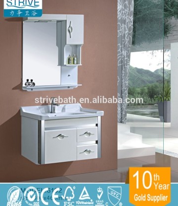 pvc bathroom cabinet with ceramic basin