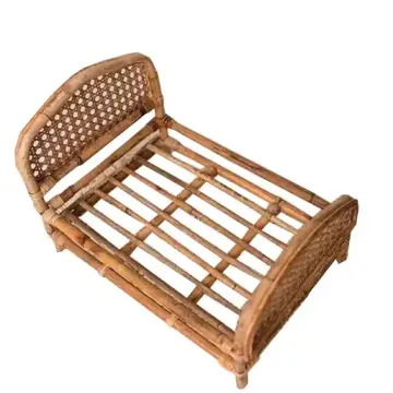 Rustic French Photography Props: Rattan Baby Bed for Children