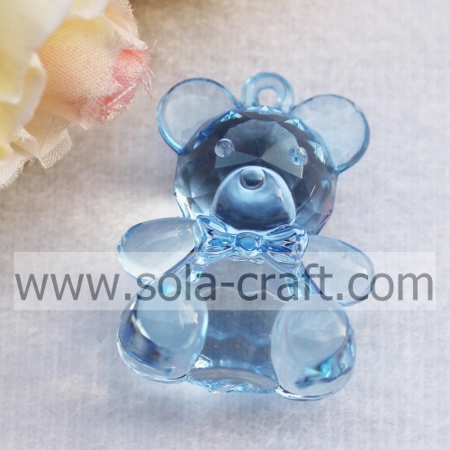 Transparent Lovely Artificial Bear-shaped Bead Pendant for Key Chain 