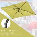 7.5Ft Outdoor Patio Aluminum Pole Umbrella w/Push Button