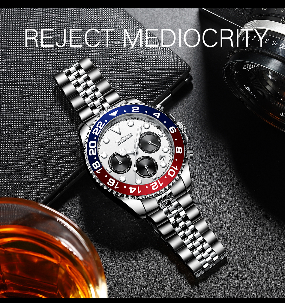 Biden 0037 Create Your Own Men Quartz Watch Chronograph Quality Stainless Steel Luxury Mens Branded Watches