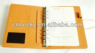 Embossing leather organizer with 6-ring binder