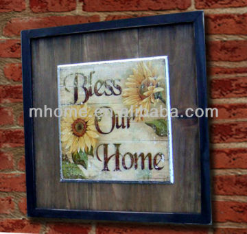 sunflower Wood wall paint with frames