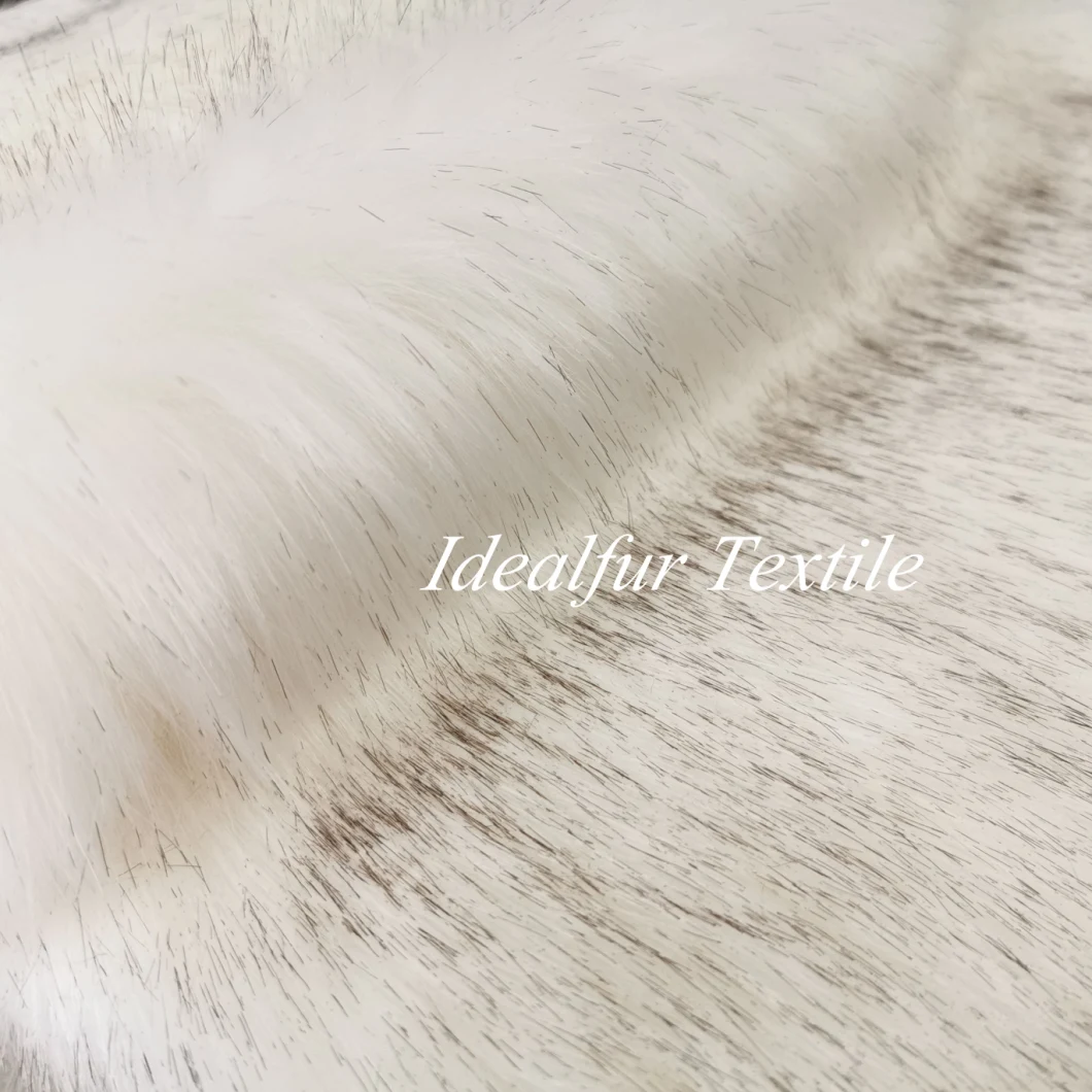 White Tip Artificial Faux Fur Imitation Fox Hair Fake Fur