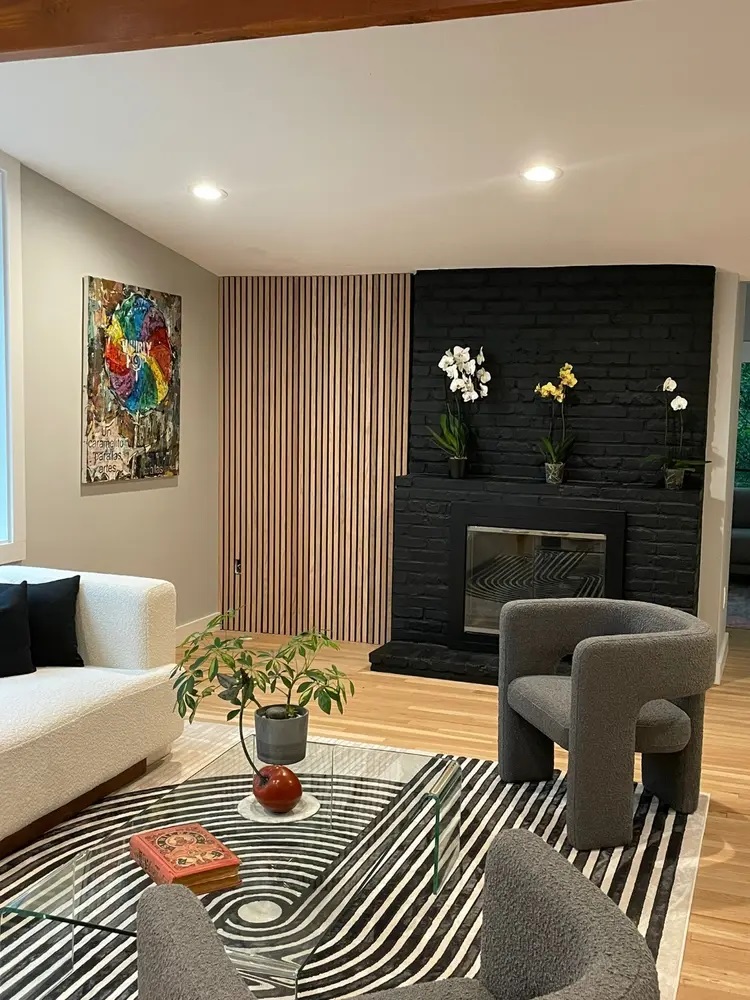 horizontal wood slat wall