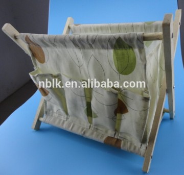 Folding Laundry Basket Cloth Basket With Wood Legs