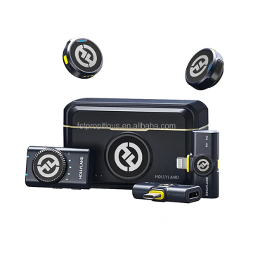 Hollyland Moma Lark M2 Wireless Clip Microphone Combo for iPhone with Noise Cancellation and USB C Cable