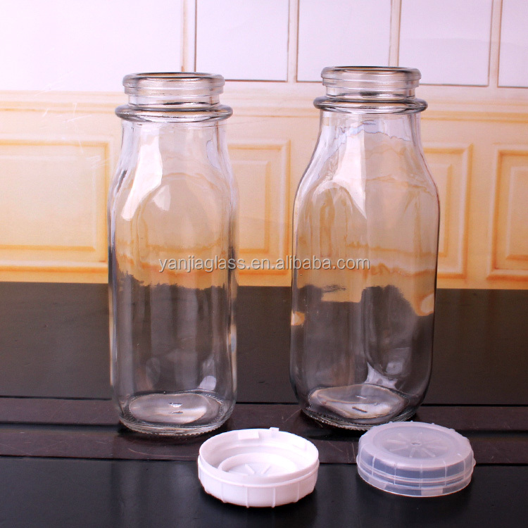 240ml milk storage glass bottle with lid