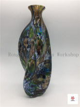Vase Colorful Twisted Glass Sculpture