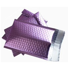 Custom Logo Metallic Bubble Mailers Purple - Printed Strong Adhesive Shipping Bags