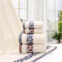 Custom soft solid color embroidery cotton bath towel